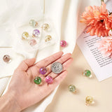 14Pcs Glass Pendants with Dried Flower Inside 20.5x16mm