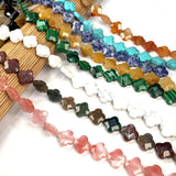 14Pcs Natural Stone Beads Semi-precious Flower Loose Beads DIY Jewelry