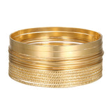 14Pcs Women Bracelets Bangle Sets Punk Bohemian Decorative Golden Cuff Metal