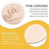 14Pcs Wooden Baby Monthly Milestone Cards, Baby Milestone Discs For Photo Props