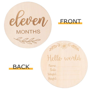 14Pcs Wooden Baby Monthly Milestone Cards for Photo Props Baby Shower