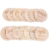14Pcs Wooden Baby Monthly Milestone Cards Baby Shower Photo Props