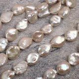 4Pcs High Light Natural Freshwater Pearl Flat Beads