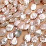 4Pcs High Light Natural Freshwater Pearl Flat Beads