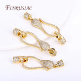 50MM 18K Gold-Plated CZ Clasp for DIY Pearl Necklace