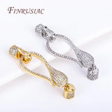 50MM 18K Gold-Plated CZ Clasp for DIY Pearl Necklace