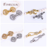 50MM 18K Gold-Plated CZ Clasp for DIY Pearl Necklace