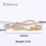 50MM 18K Gold-Plated CZ Clasp for DIY Pearl Necklace