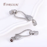 50MM 18K Gold-Plated CZ Clasp for DIY Pearl Necklace