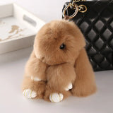 14cm Pluff Bunny Keychain Rex Rabbit Fur Key Chains For Women Bag Toys Doll