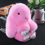 14cm Pluff Bunny Keychain Rex Rabbit Fur Key Chains For Women Bag Toys Doll