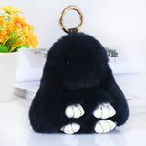 14cm Pluff Bunny Keychain Rex Rabbit Fur Key Chains For Women Bag Toys Doll
