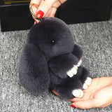 14cm Pluff Bunny Keychain Rex Rabbit Fur Key Chains For Women Bag Toys Doll
