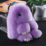 14cm Pluff Bunny Keychain Rex Rabbit Fur Key Chains For Women Bag Toys Doll