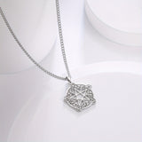 Wicca Pentagram Witch Pendant Necklace, Gift for Men