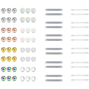 14g Nipple Rings Replacement Balls Tongue Rings 5mm Top Ball Set