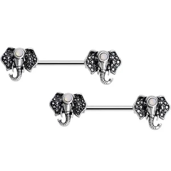 14g Surgical Steel Elephant Nipple Bar Ring Piercing
