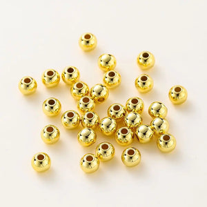 14k/18k 2-6mm Smooth Round Brass Beads for DIY Jewelry Making