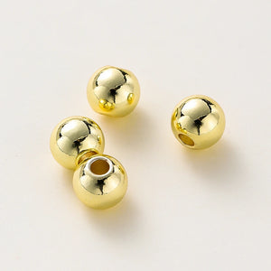 14k/18k 2-6mm Smooth Round Brass Beads for DIY Jewelry Making