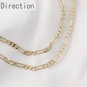 14k Bright Long Chain Necklace DIY Hand Jewelry Material