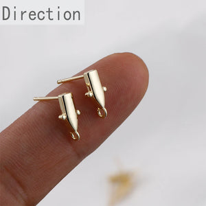 14k Copper-plated Special-shaped Earrings With Silver Needles
