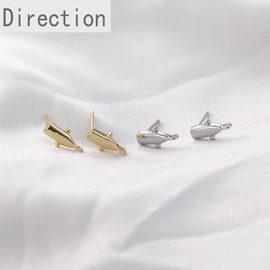 14k Copper-plated Special-shaped Earrings With Silver Needles