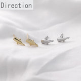 14k Copper-plated Special-shaped Earrings With Silver Needles