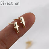 14k Copper-plated Special-shaped Earrings With Silver Needles