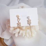 14k Electric Plating Asymmetrical Earrings Zircon Bear Accessories