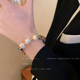 14k French Light Baroque Freshwater Pearl Open Bracelet