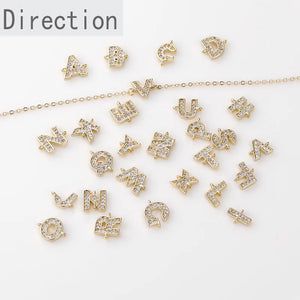 14k Double Hanging Zircon Pendant for DIY Jewelry