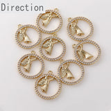 14k Angel Cross Zircon Pendant DIY Jewelry Accessories