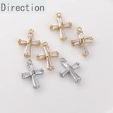 14k Angel Cross Zircon Pendant DIY Jewelry Accessories