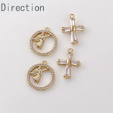 14k Angel Cross Zircon Pendant DIY Jewelry Accessories