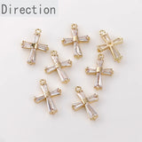 14k Angel Cross Zircon Pendant DIY Jewelry Accessories