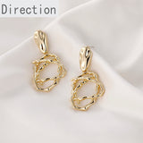 14k Bag Cold Wind Irregular Line Earrings Pendant DIY Jewelry Accessories