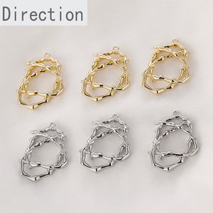 14k Bag Cold Wind Irregular Line Earrings Pendant DIY Jewelry Accessories