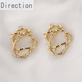14k Bag Cold Wind Irregular Line Earrings Pendant DIY Jewelry Accessories