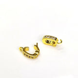 14k Bag Preserving Clasp Micro Zircon Melon Seed Pendant Clasp
