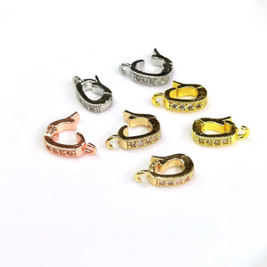 14k Bag Preserving Clasp Micro Zircon Melon Seed Pendant Clasp