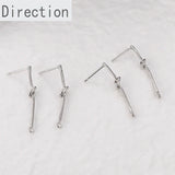 14k Bag Long Knotted Single Ear Needle Silver Needle Earrings