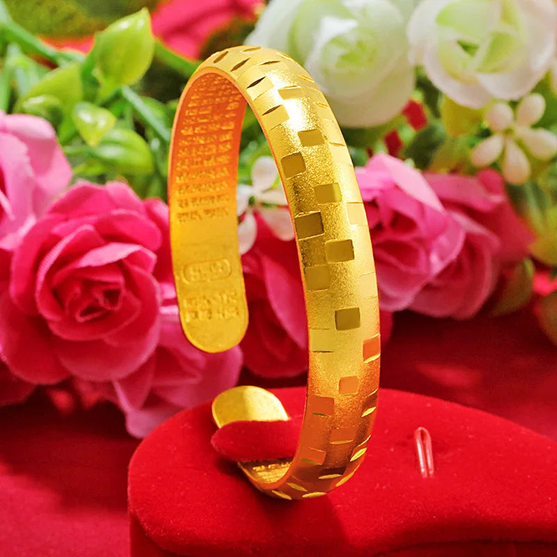 14k Heart Sutra Bracelet Bangle Fine Jewelry