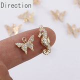 14k Butterfly Zircon Pendant DIY Earrings Necklace Chain - Accessories