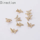 14k Butterfly Zircon Pendant DIY Earrings Necklace Chain - Accessories