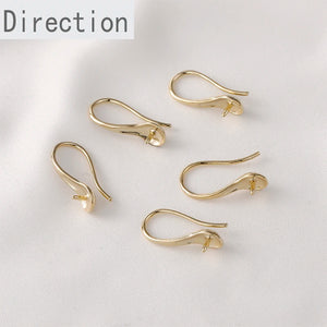 14k Coated Copper Plated Pearl Ear Hook Earrings DIY Hand Accessories