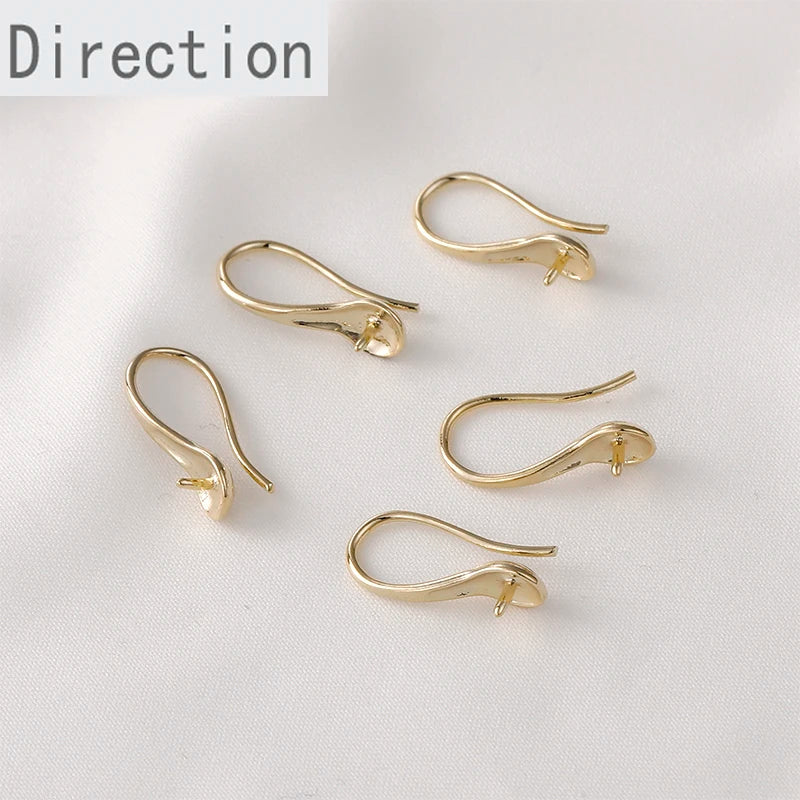 14k Coated Copper Plated Pearl Ear Hook Earrings DIY Hand Accessories