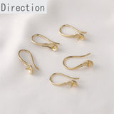 14k Coated Copper Plated Pearl Ear Hook Earrings DIY Hand Accessories