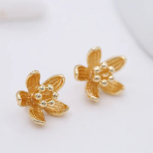 14k Brass Metal Flower Charms Pendant Jewelry Making Supplies Diy