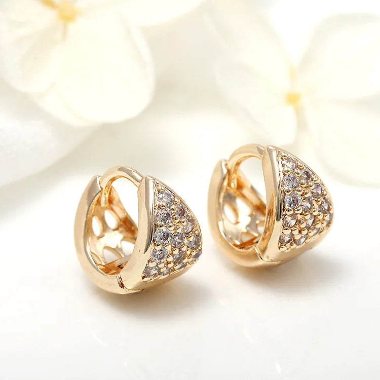 14k Brass Zircon Earrings Hooks DIY Jewelry Findings