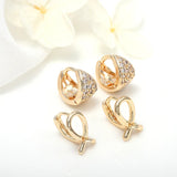 14k Brass Zircon Earrings Hooks DIY Jewelry Findings
